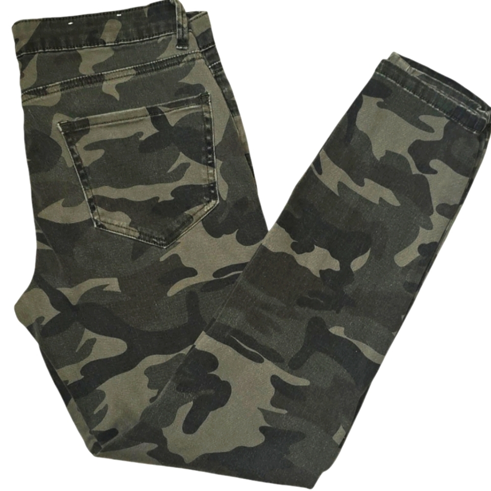 Altar'd State Womens Camo Ribbed Seam Stretch Skinny Jeans Size 27